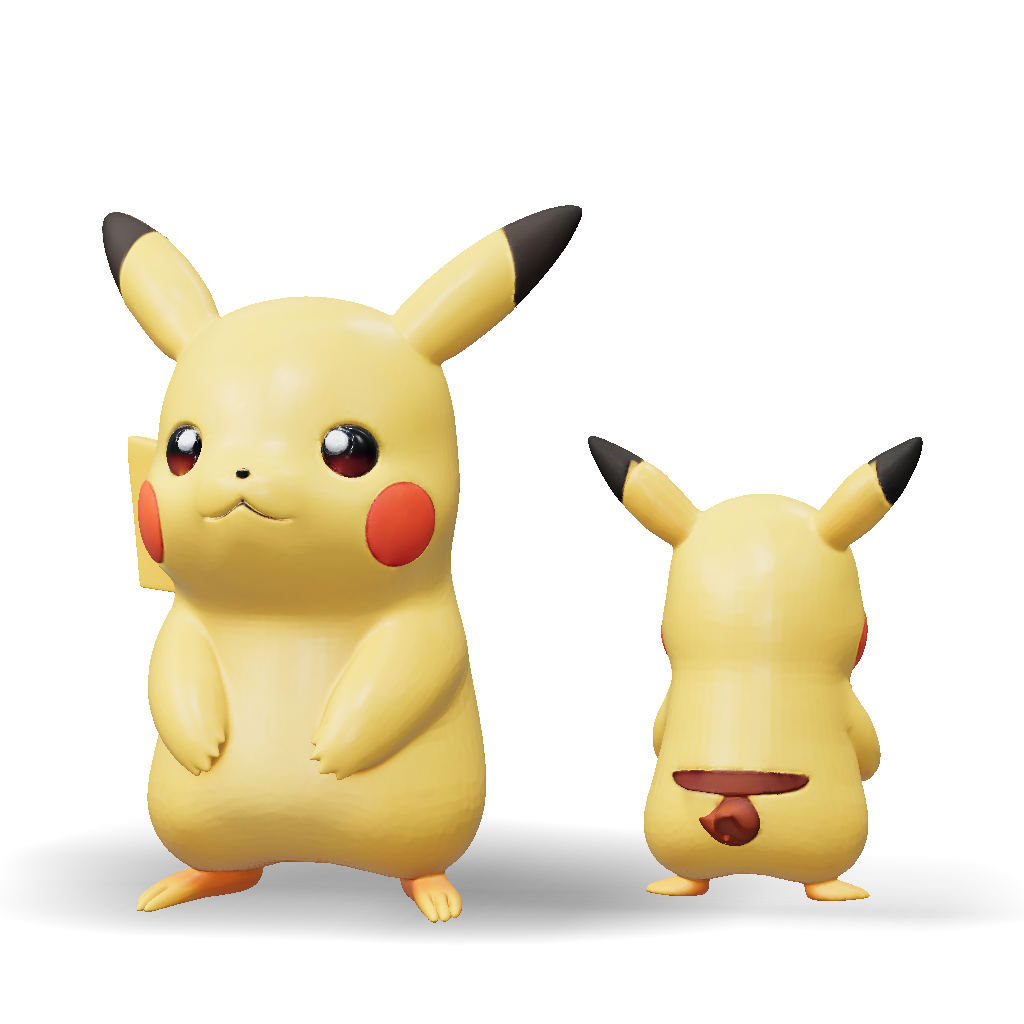 3D Model: Character sheet of Pikachu front view side view back view ...
