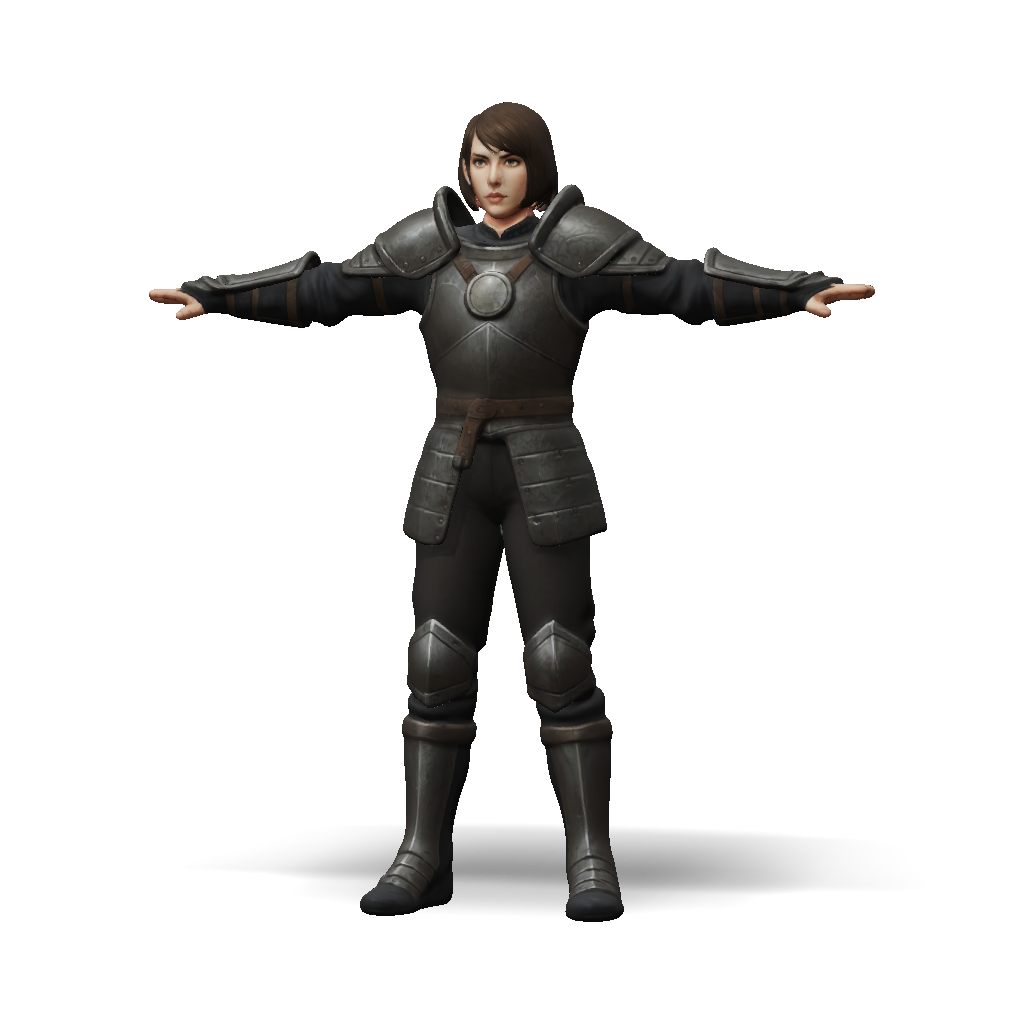 3D Model: armored knight in full plate armor dark metallic plates T ...