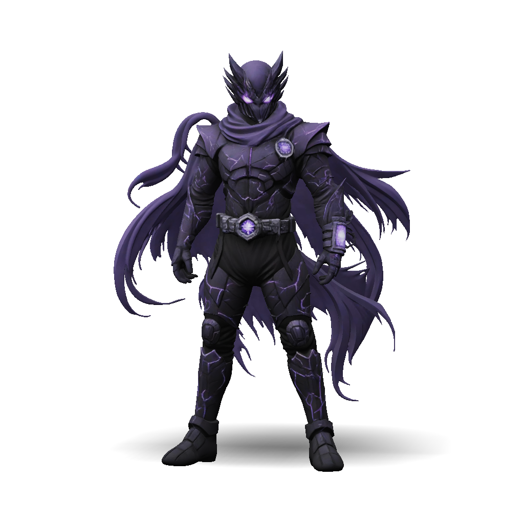 3D Model: Dark armored knight with jagged helmet purple glowing eyes ...