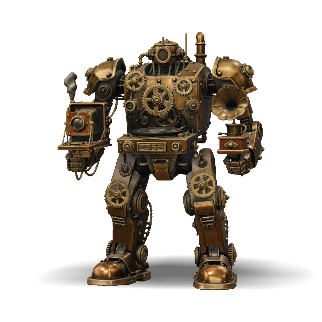 Steampunk Robot 3D Model: Steampunk Robot With Exposed Gears Brass ...