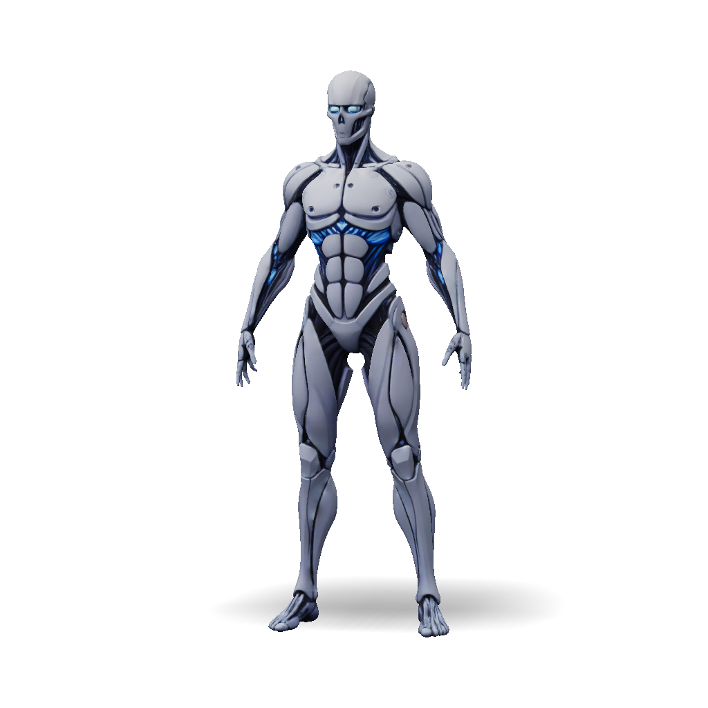 3D Model: ghost in the shell inspired metallic humanoid exoskeleton ...
