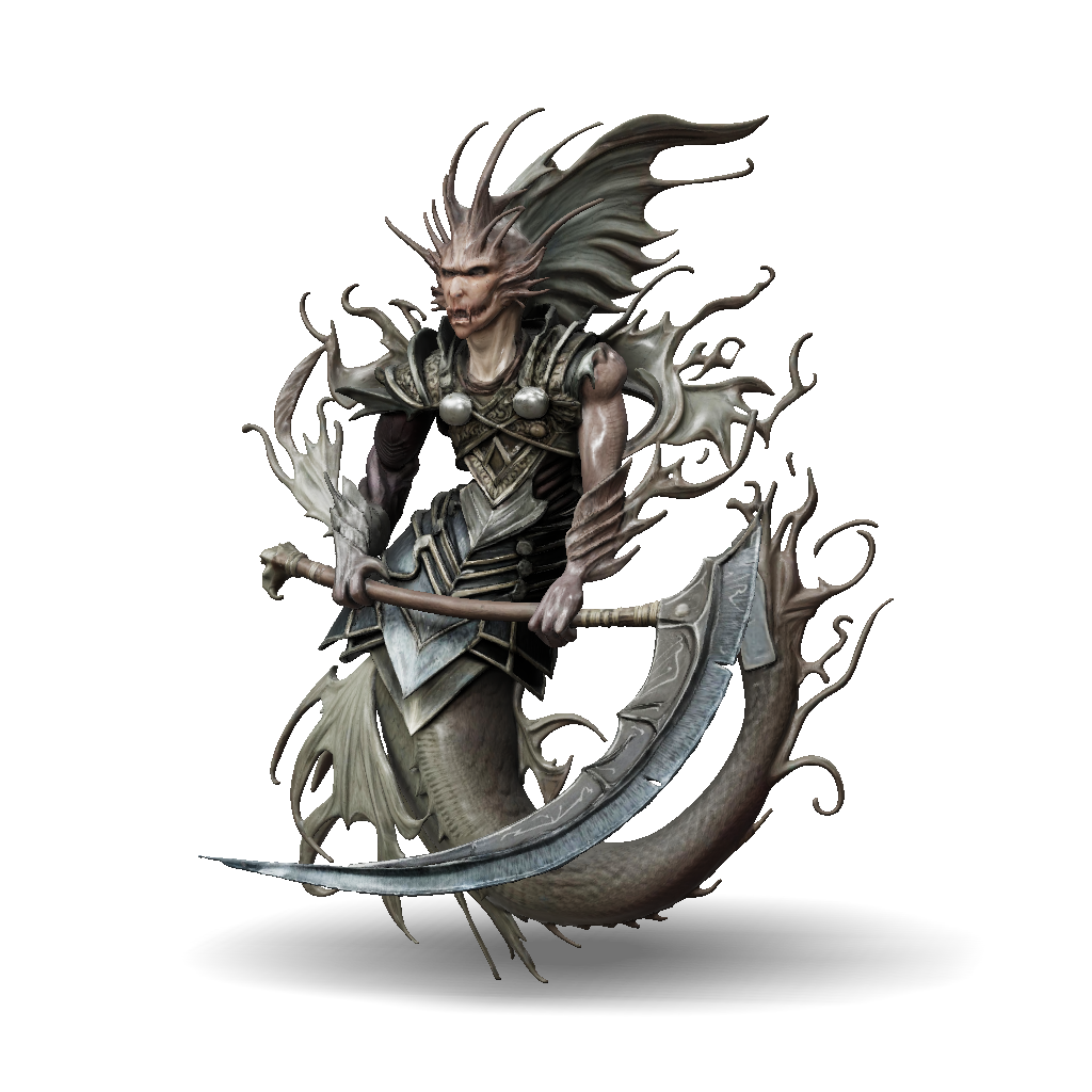 3D Model: fantasy armored warrior with intricate armor and a large ...