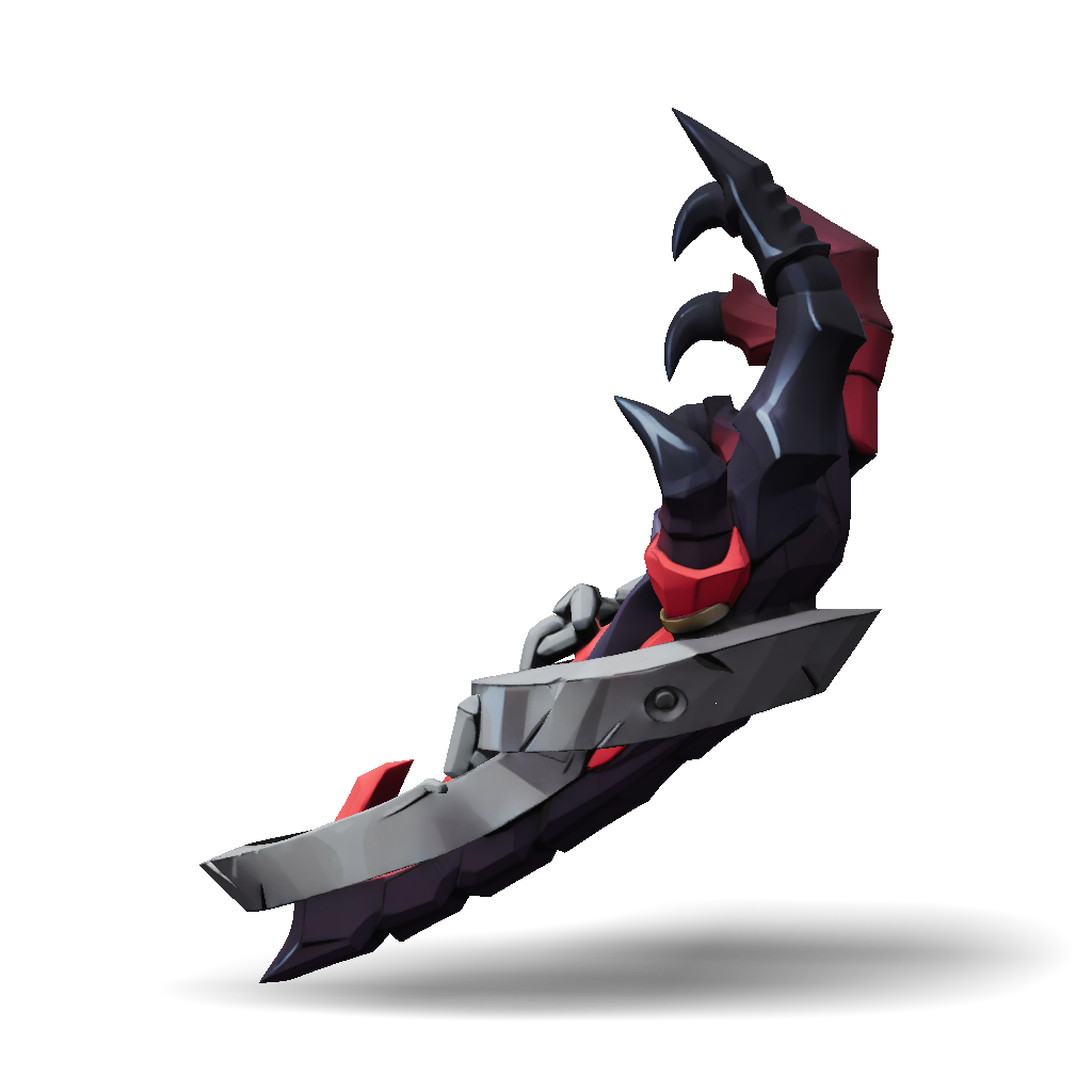3D Model: sharp curved dagger with serrated inner edge dark blade with ...