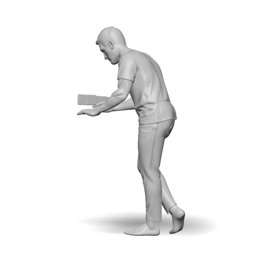 Figure Images 3D Model: human figure 3d model grayscale realistic texture standing ...