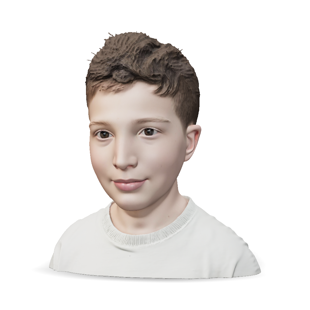 3D Model: Make me a 3D model of the person in the picture remove the ...