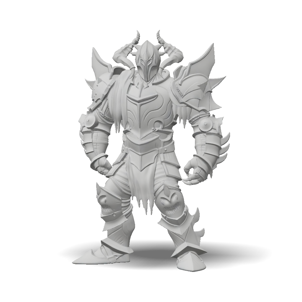 3D Model: fantasy knight armored figure with horned helm and layered ...