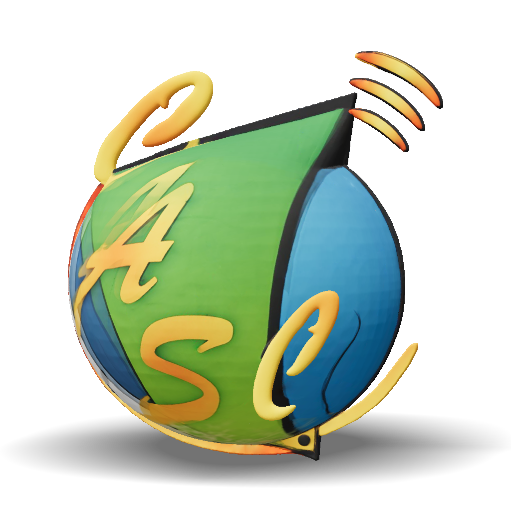 3D Model: ASC logo emblem with circular background green diagonal panel ...