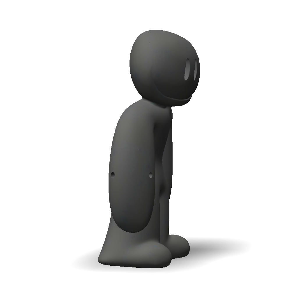 3D Model: gray stylized humanoid character with rounded limbs and ...