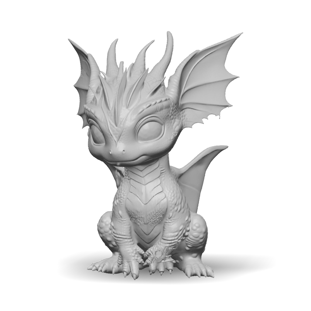 3D Model: dragon figure with black body orange yellow underside and ...