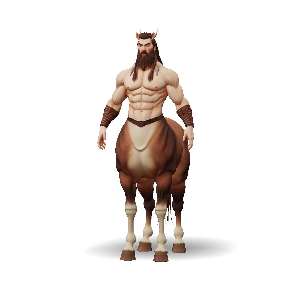 3D Model: centaur humanoid creature with muscular torso and horse lower ...