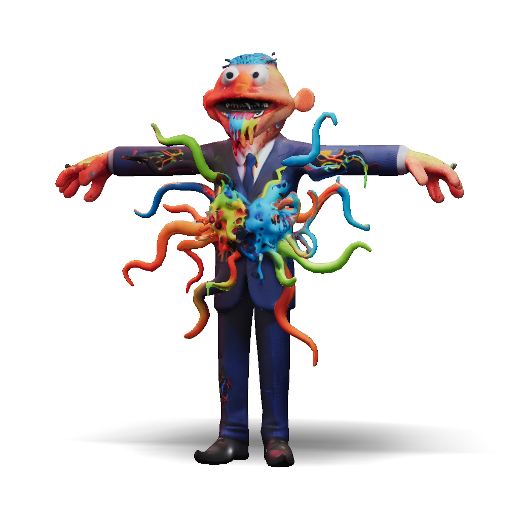 3D Model: Warped Jagged Office Worker Exploded Absurd Muppet Molten ...