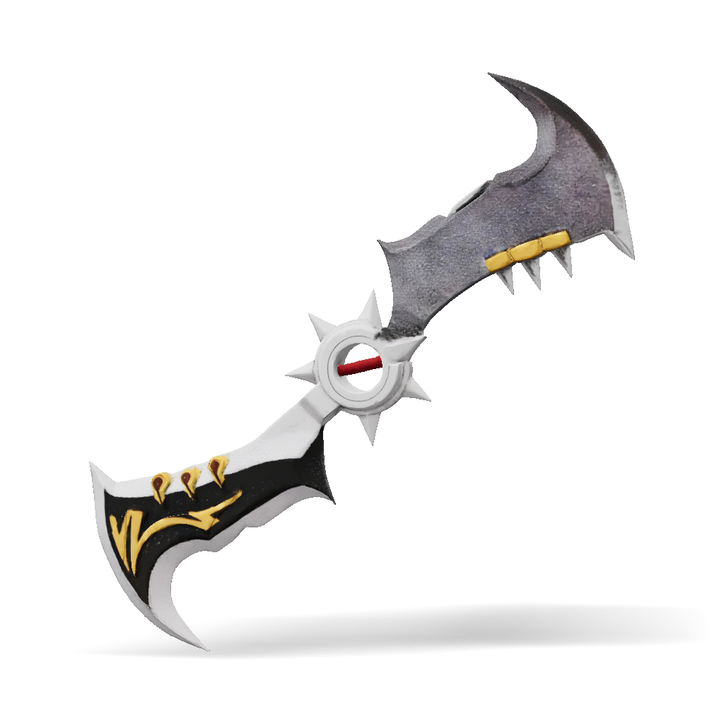 3D Model: fantasy dagger with curved blade circular guard black and ...