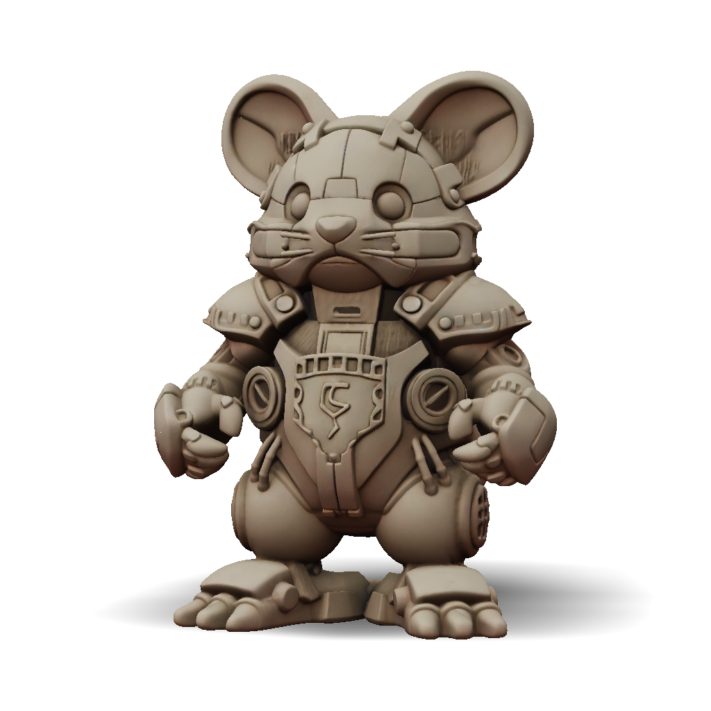 Steampunk Mouse 3D Model: Bronze Steampunk Robotic Mouse Figure With ...