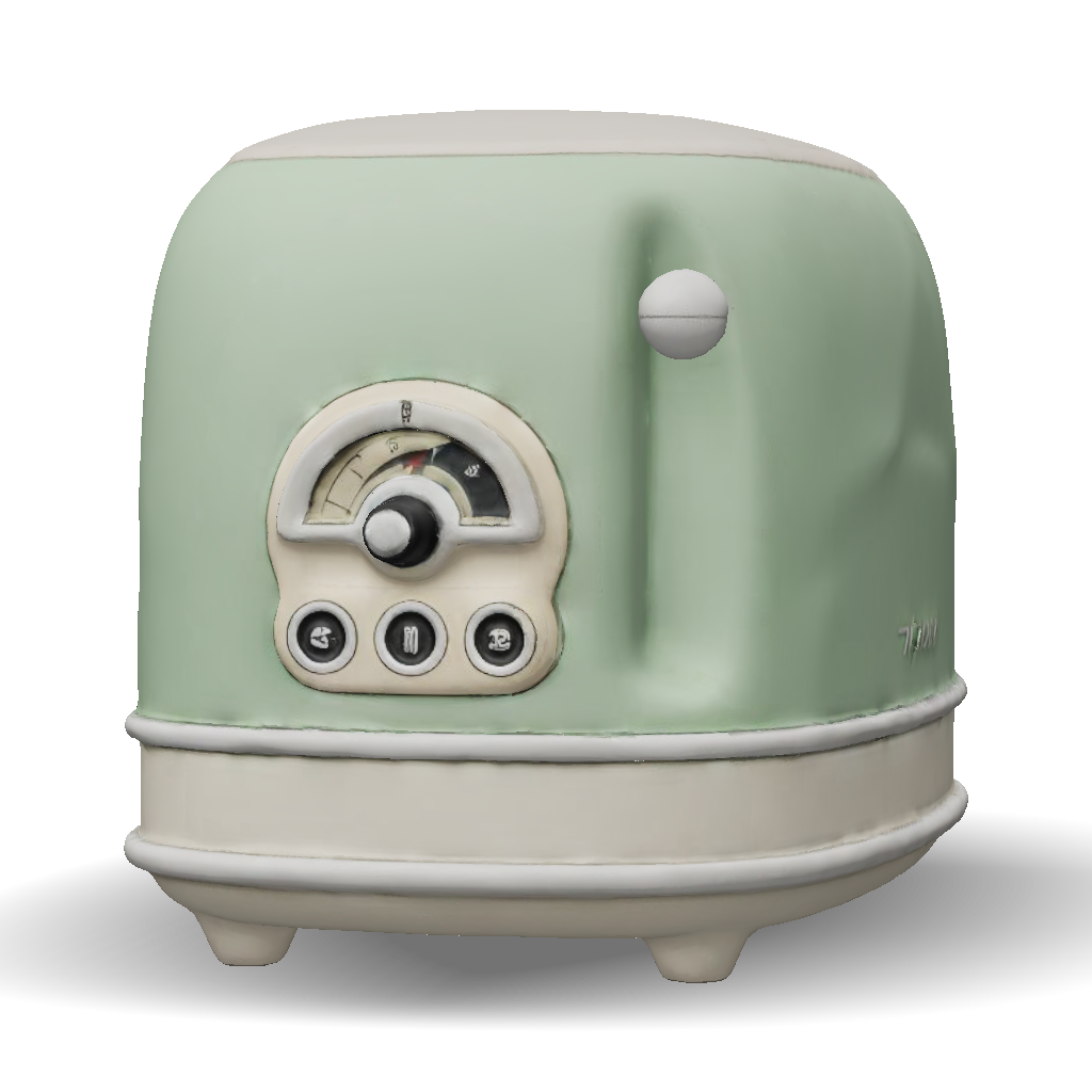 3D Model: retro toaster with mint green body cream base chrome trim two ...