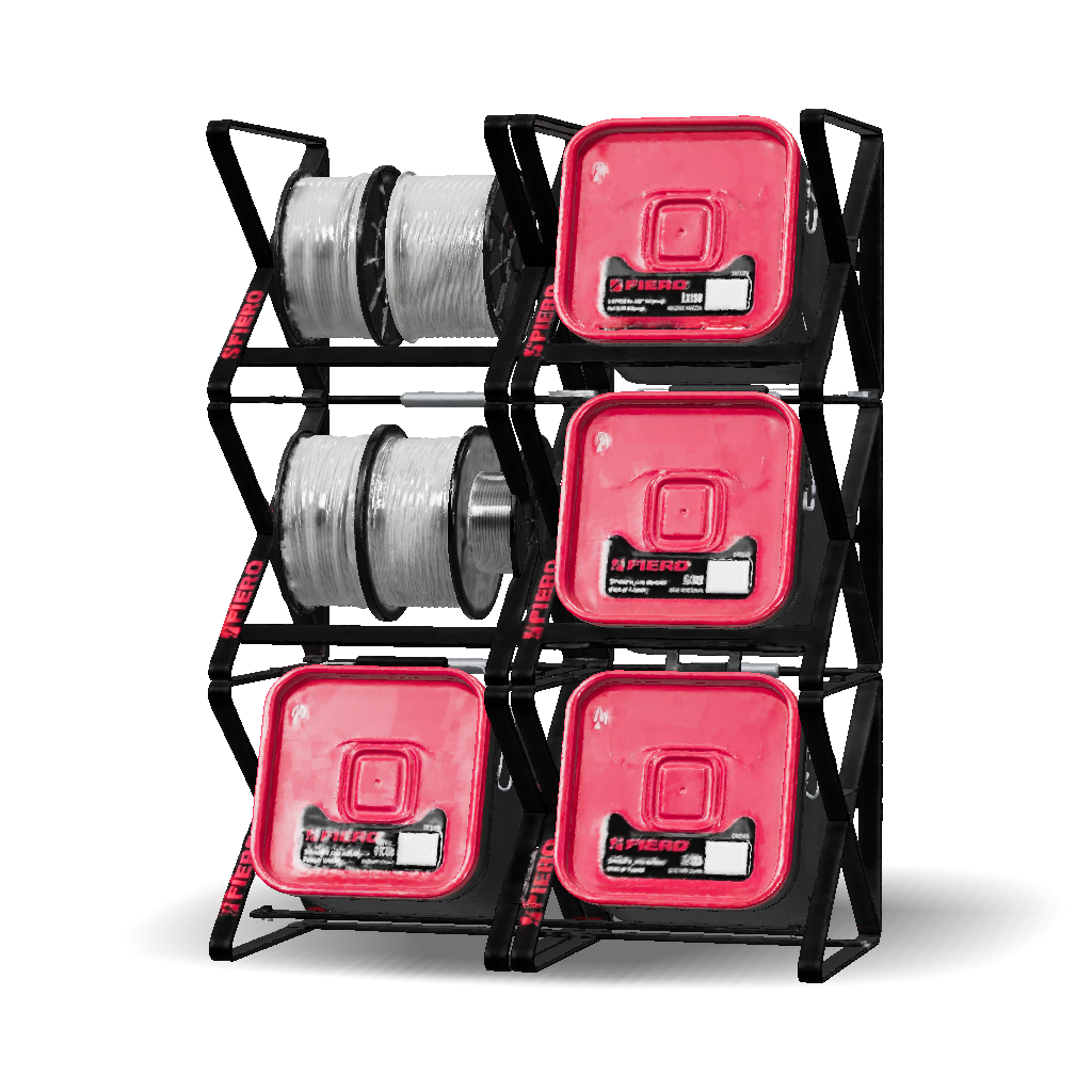 3D Model: Spool Cable Rack With Black Frame Gray Cables And Pink ...