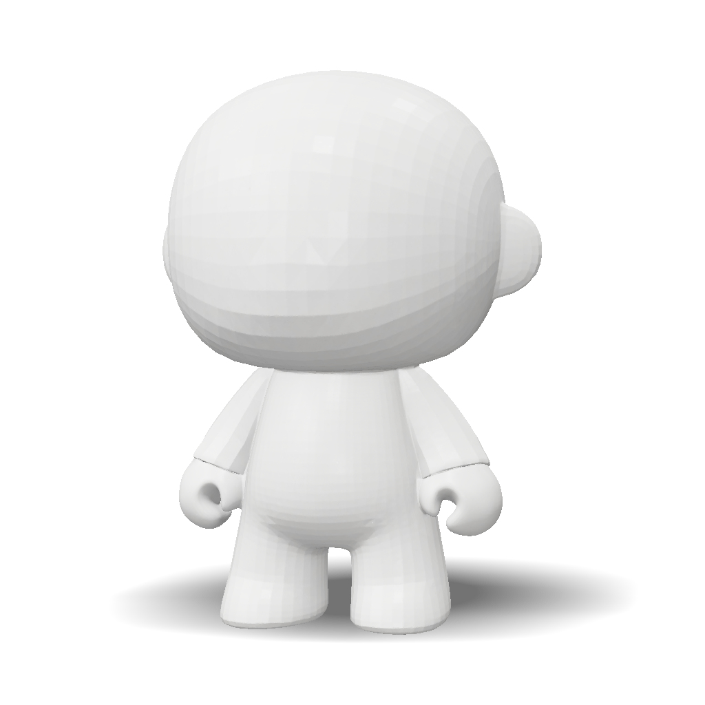 Tall Rounded Figure 3D Model: white stylized humanoid figure with rounded head and simple ...