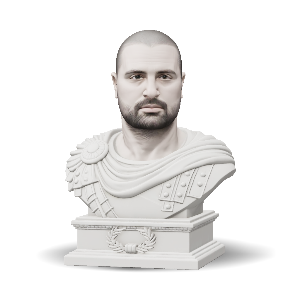 Classical Bust 3D Model, Download Free Marble Bust Statue With Draped ...