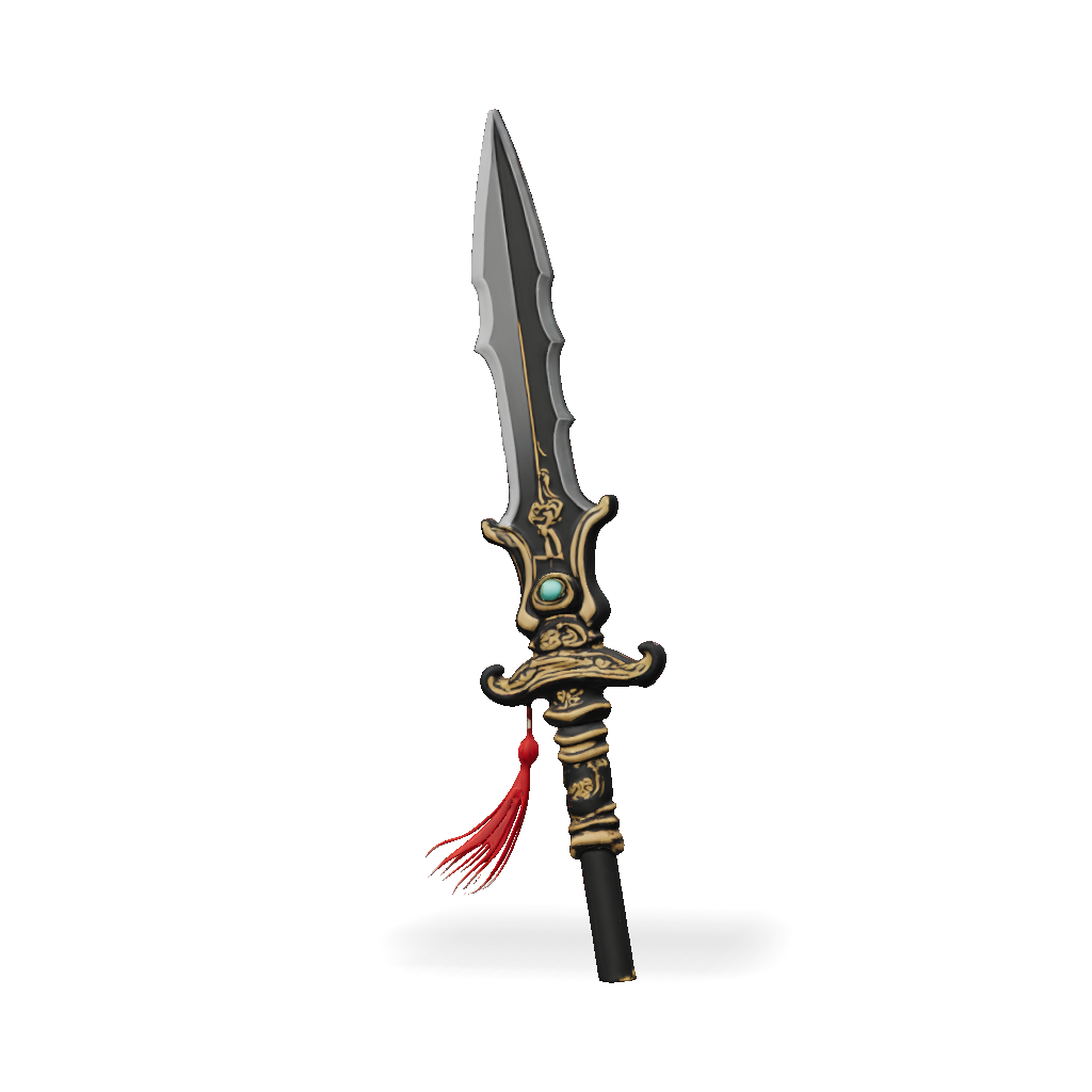 3D Model: ornate sword with gold hilt and silver blade detailed fantasy ...