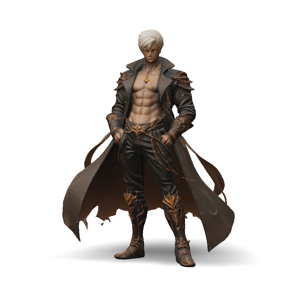 3D Model: muscular fantasy armored warrior with gold ornate armor and ...