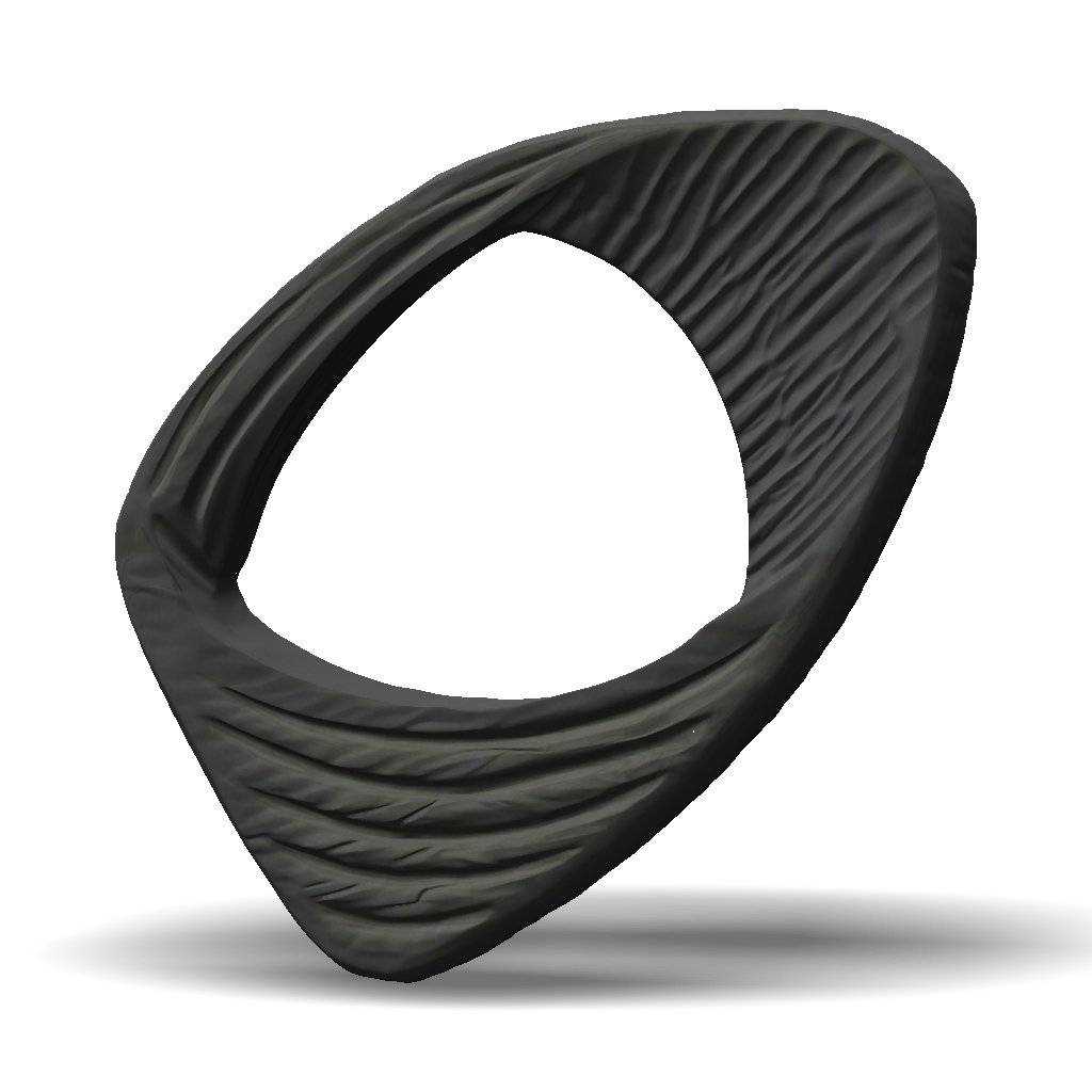 3D Model: Black Ribbed Twisted Loop Prop With Smooth Surface And ...