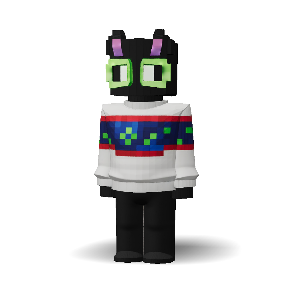Minecraft Character 3D Model: Blocky Minecraft Character With Neon ...