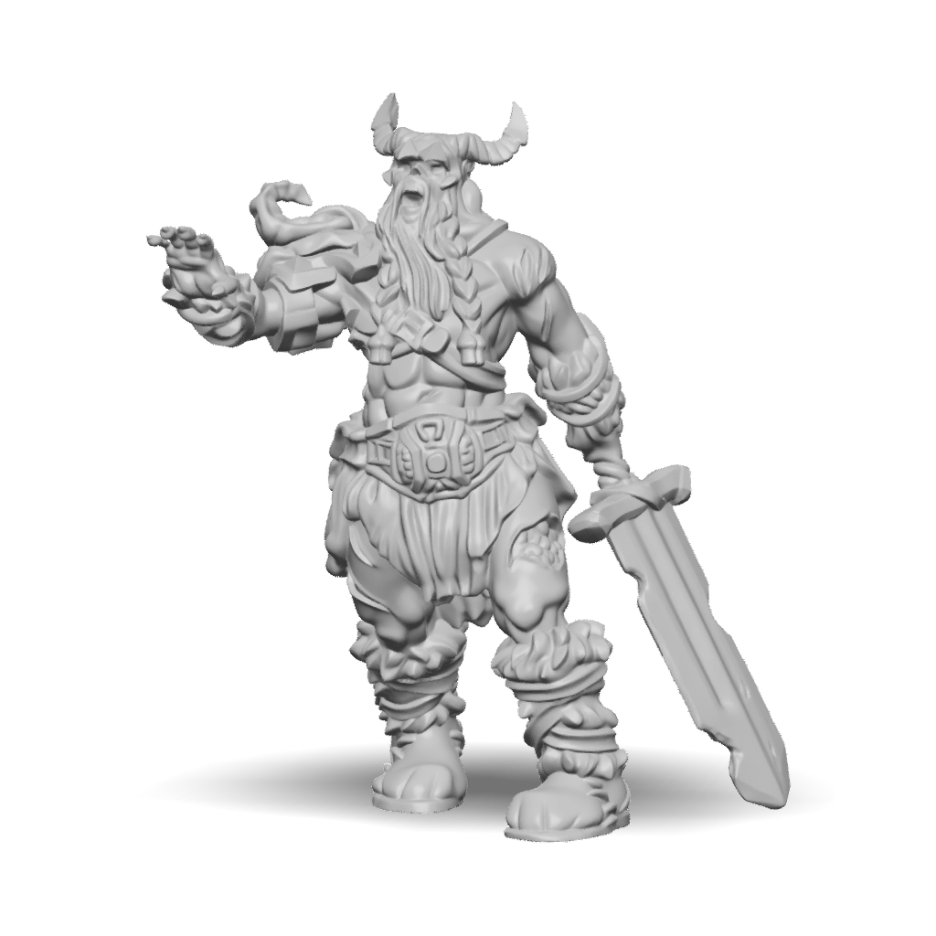 3D Model: armored fantasy dwarf warrior model with horned helmet and ...