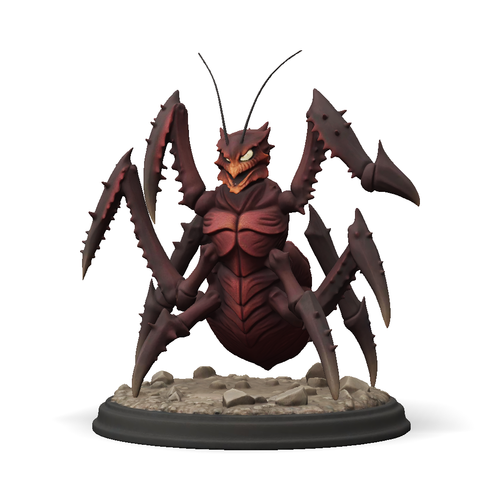 Deman Insect 3D Model: demon insect creature with spiky armored exoskeleton multiple ...