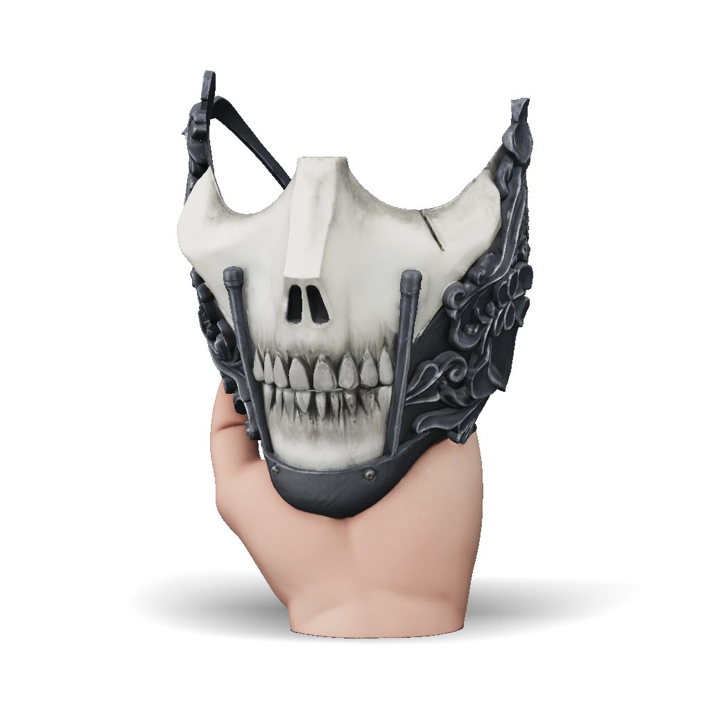 3D Model: Bone Skull Mask Prop With Decorative Winged Frame And ...