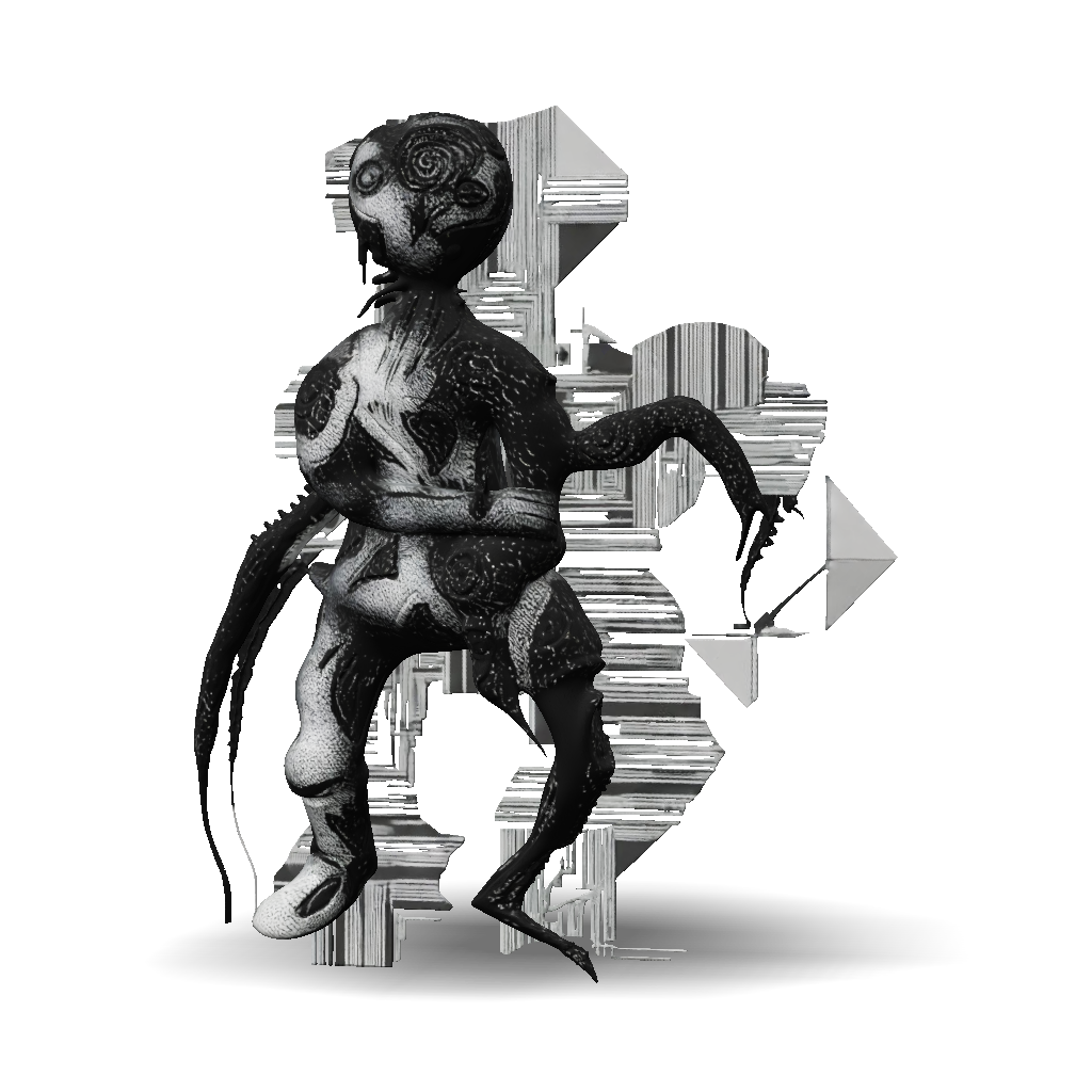 3D Model: alien creature with elongated limbs textured exoskeleton and ...