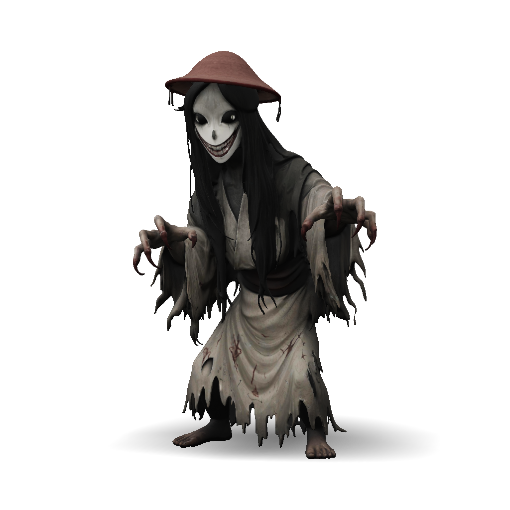 3D Model: horror creature with elongated clawed hands pale exposed neck ...