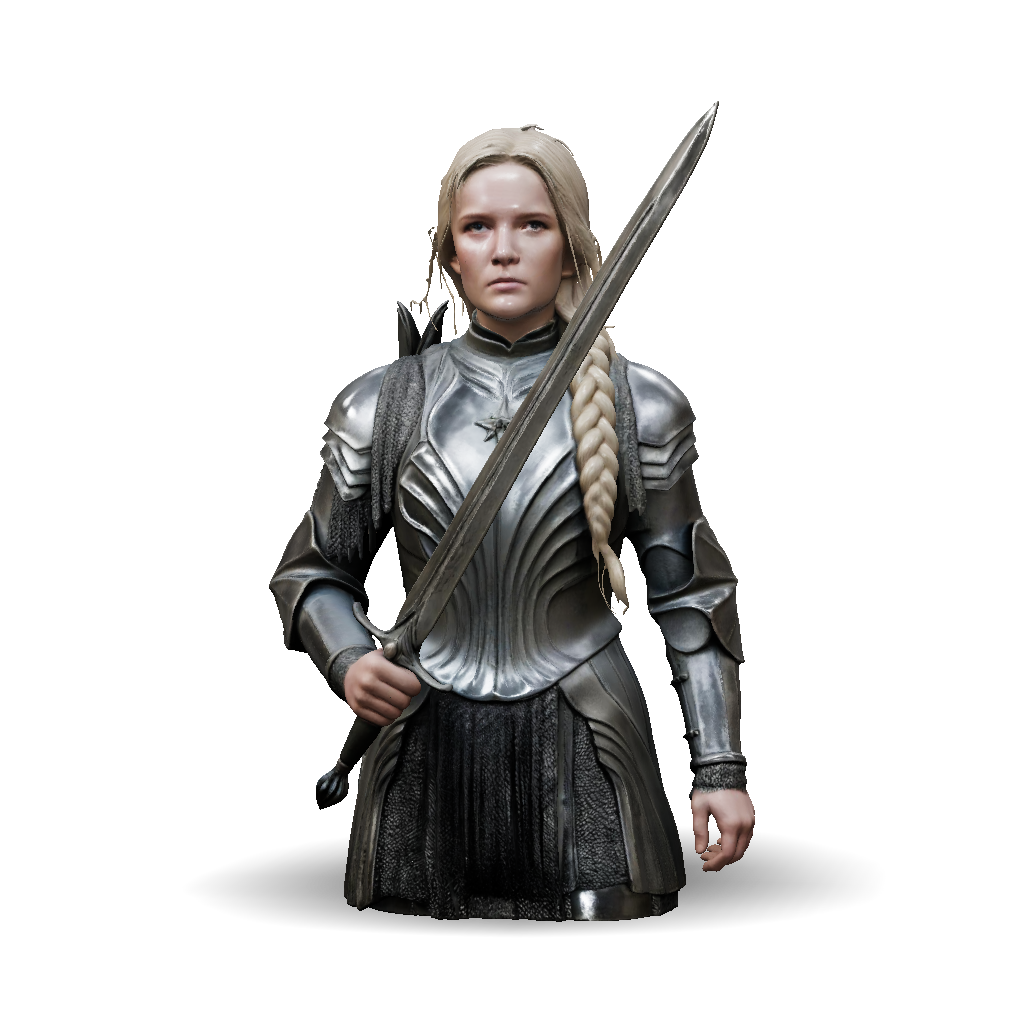 3D Model: armored knight character full plate armor silver metallic ...