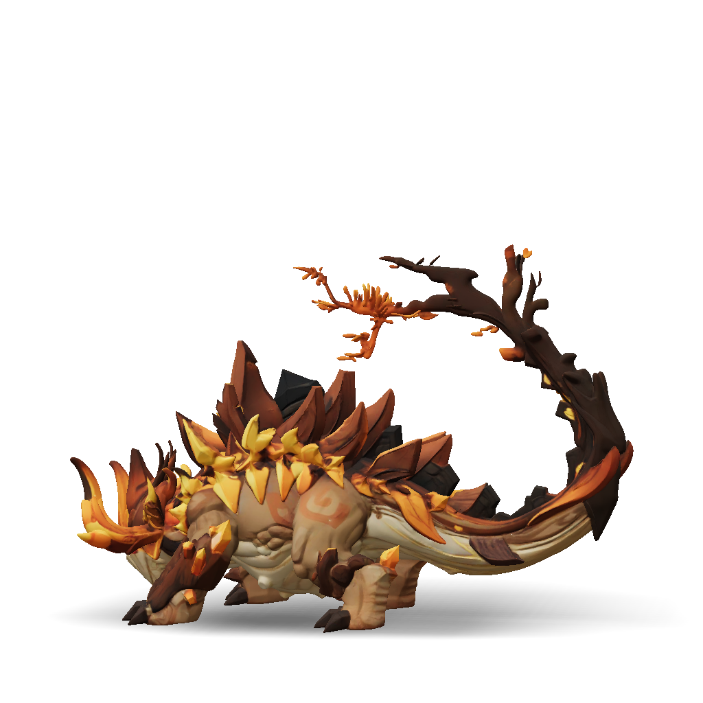 3D Model: dragon like creature with spiked golden armor and rugged ...