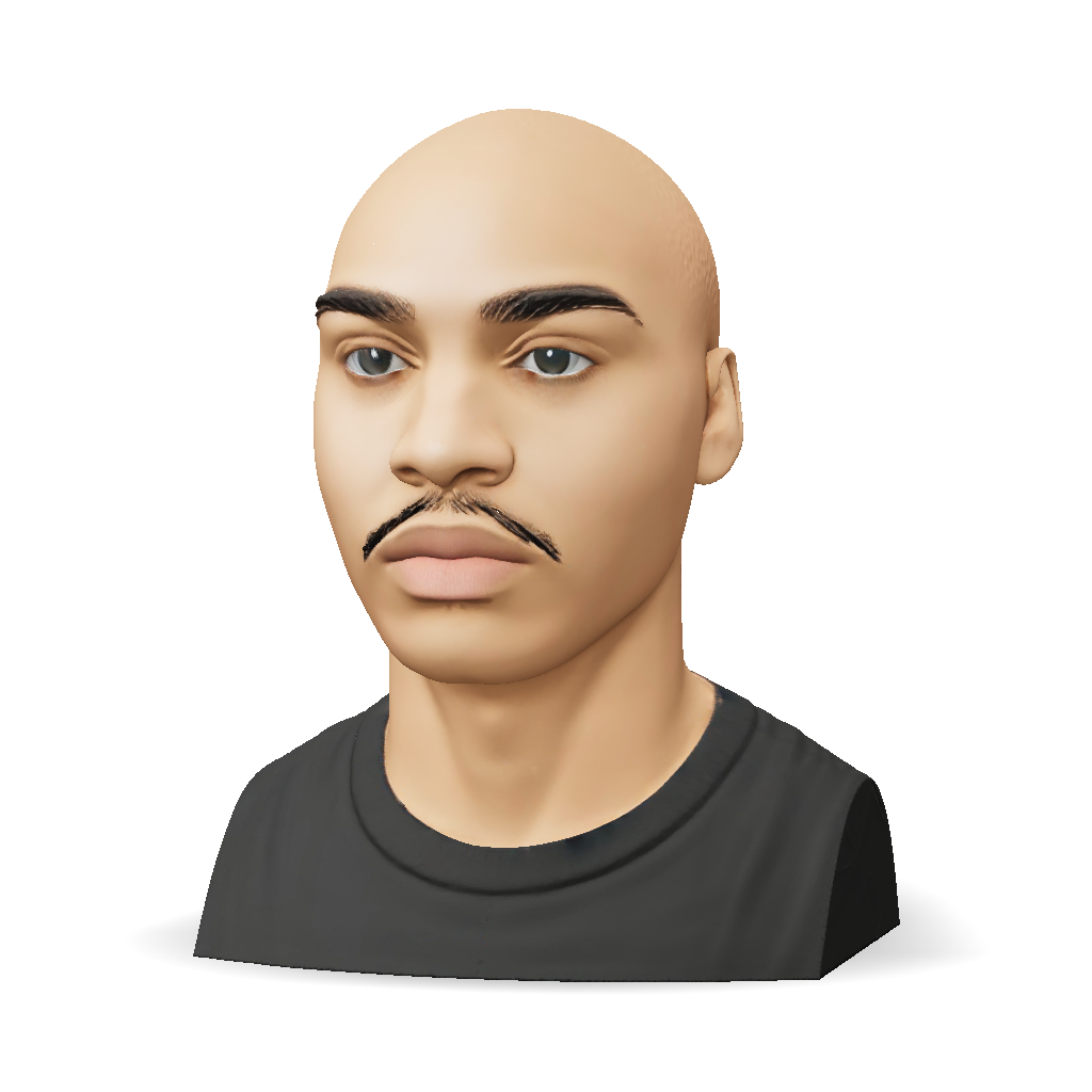 Bald Head 3D Model, Download Free Bald Human Head With Neutral Skin ...