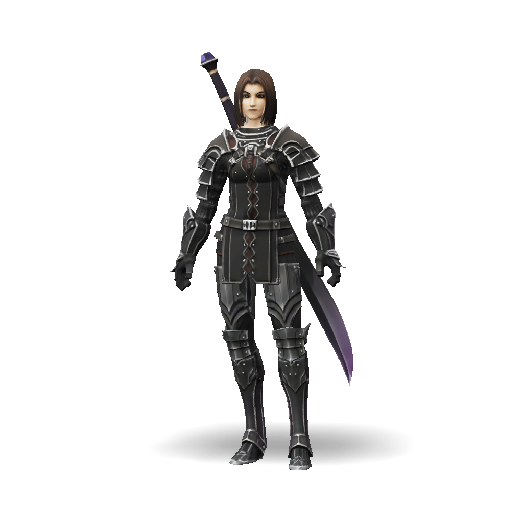 3D Model: armored knight with dark metal plate armor and sword on back ...