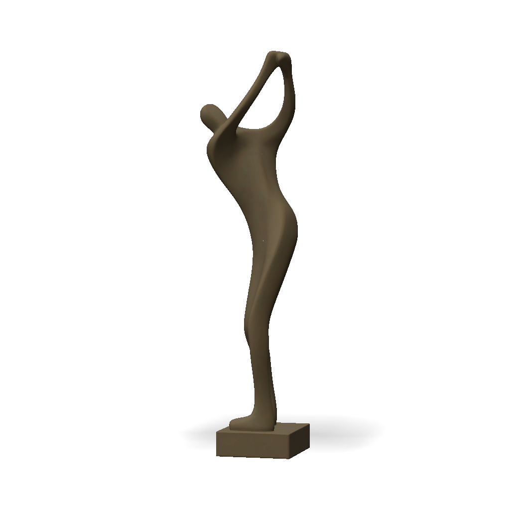 3D Model: abstract bronze sculpture of a stylized human figure with ...