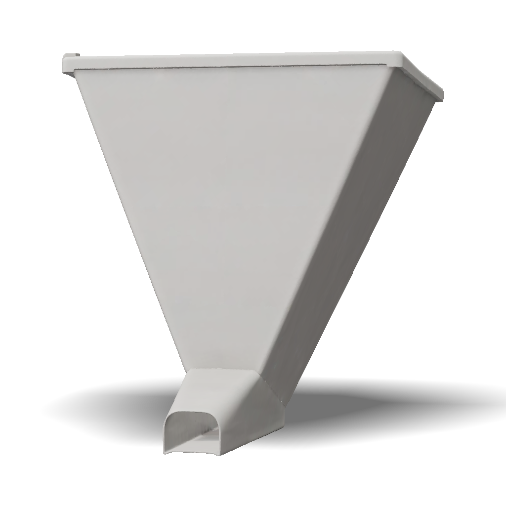 3D Model: stainless steel funnel hopper with square opening and conical ...