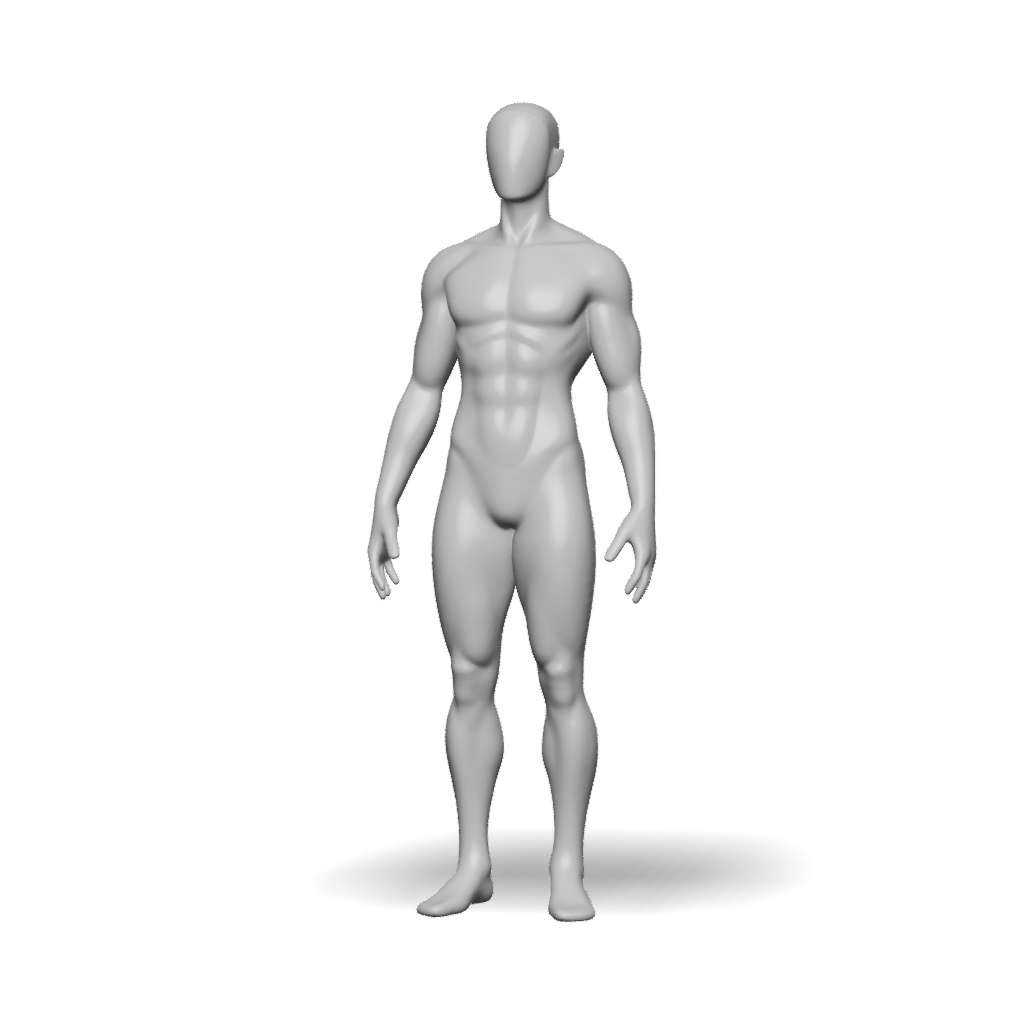 3D Model: humanoid figure character model with segmented anatomy white ...