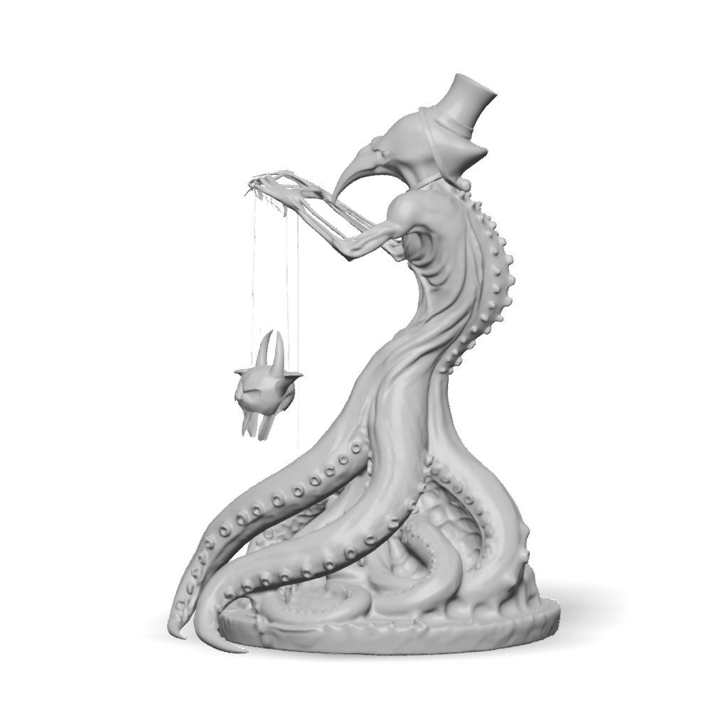 3D Model: octopus humanoid sculpture with multiple tentacles and a ...