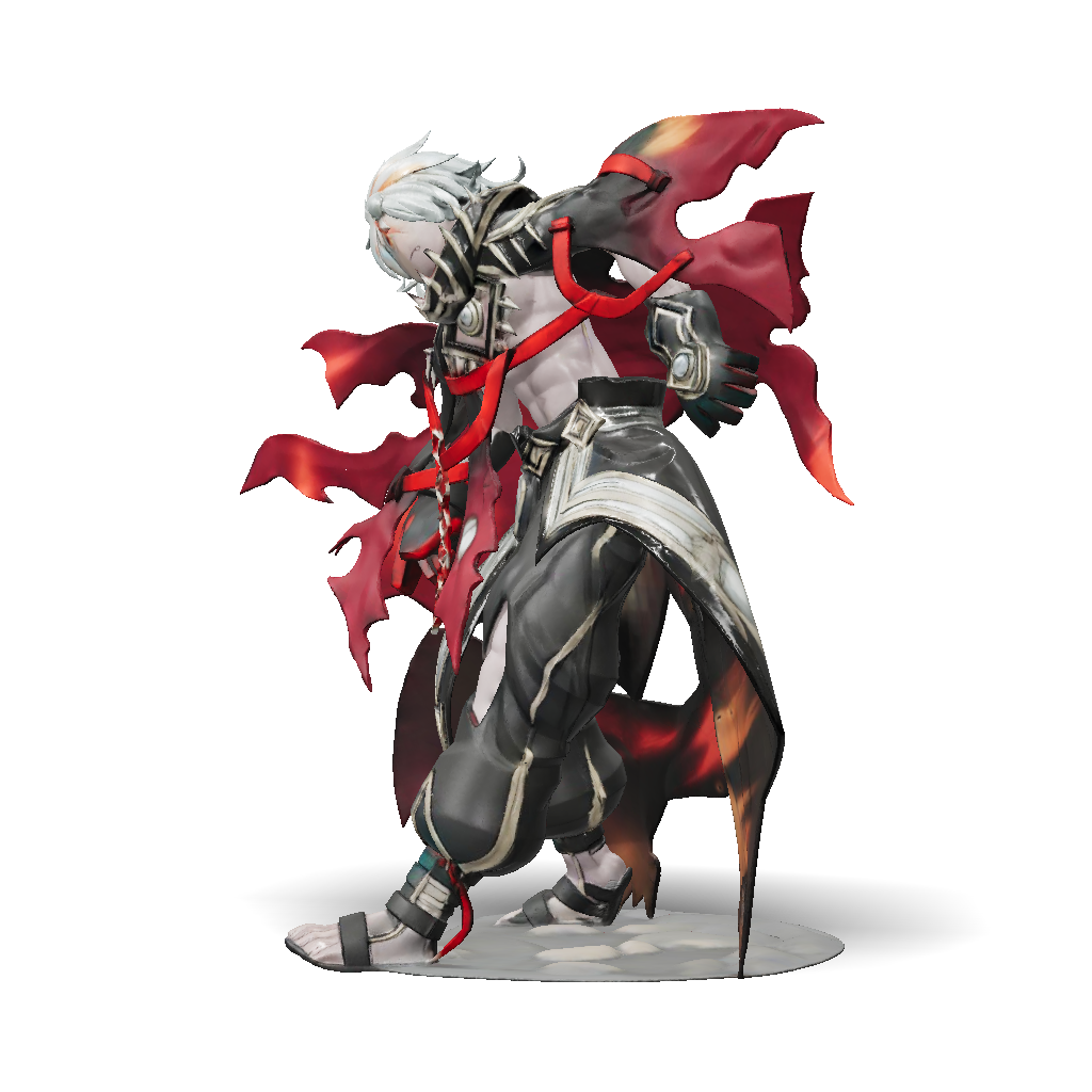 3D Model: Armored fantasy warrior with red cape ornate black armor with ...