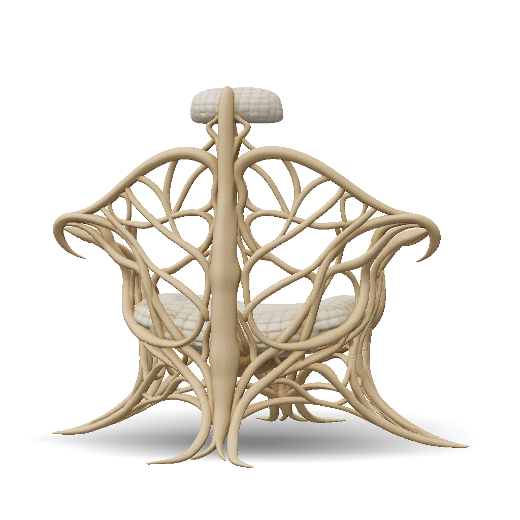 3D Model: bionic ergonomic woven chair with vine spine structure rear ...