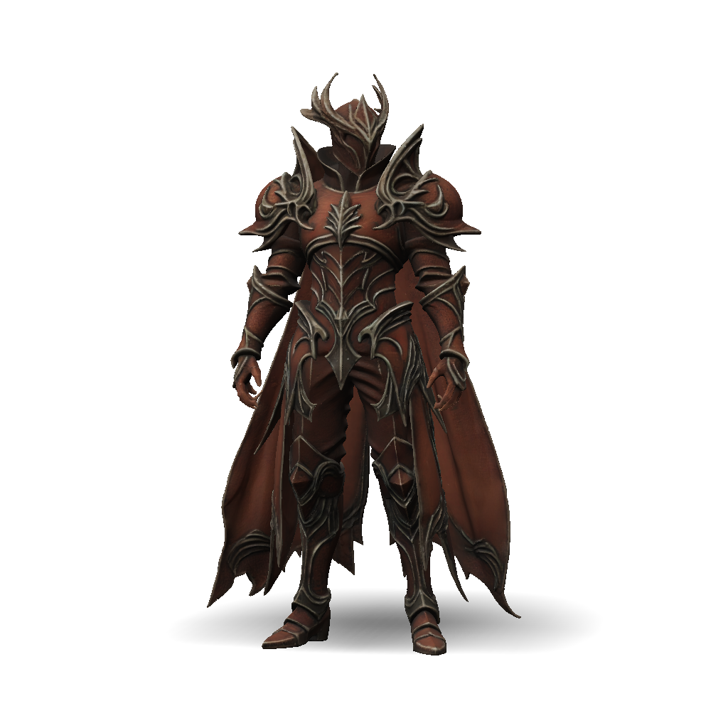 3D Model: armored knight with white and gold plating elaborate shoulder ...