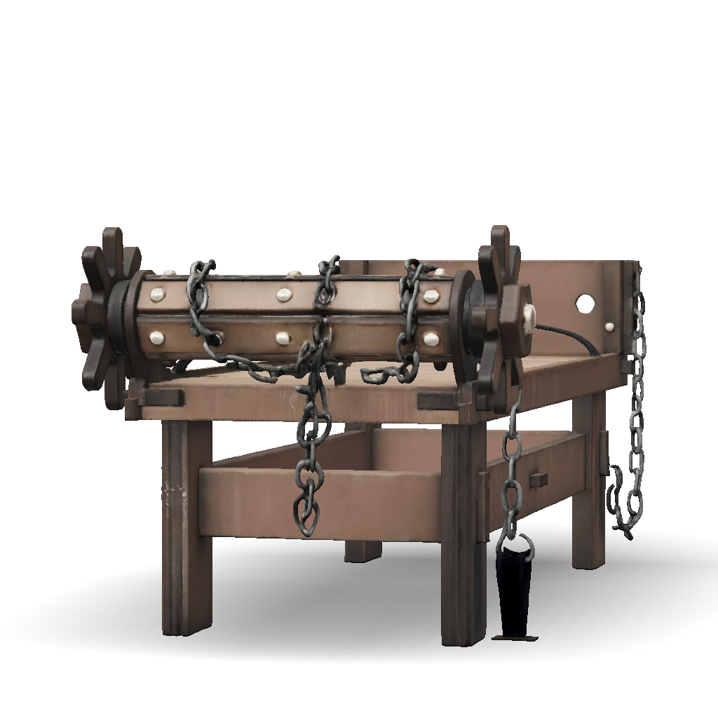 3D Model: wooden gear rack prop with metal chains and gears brown wood ...