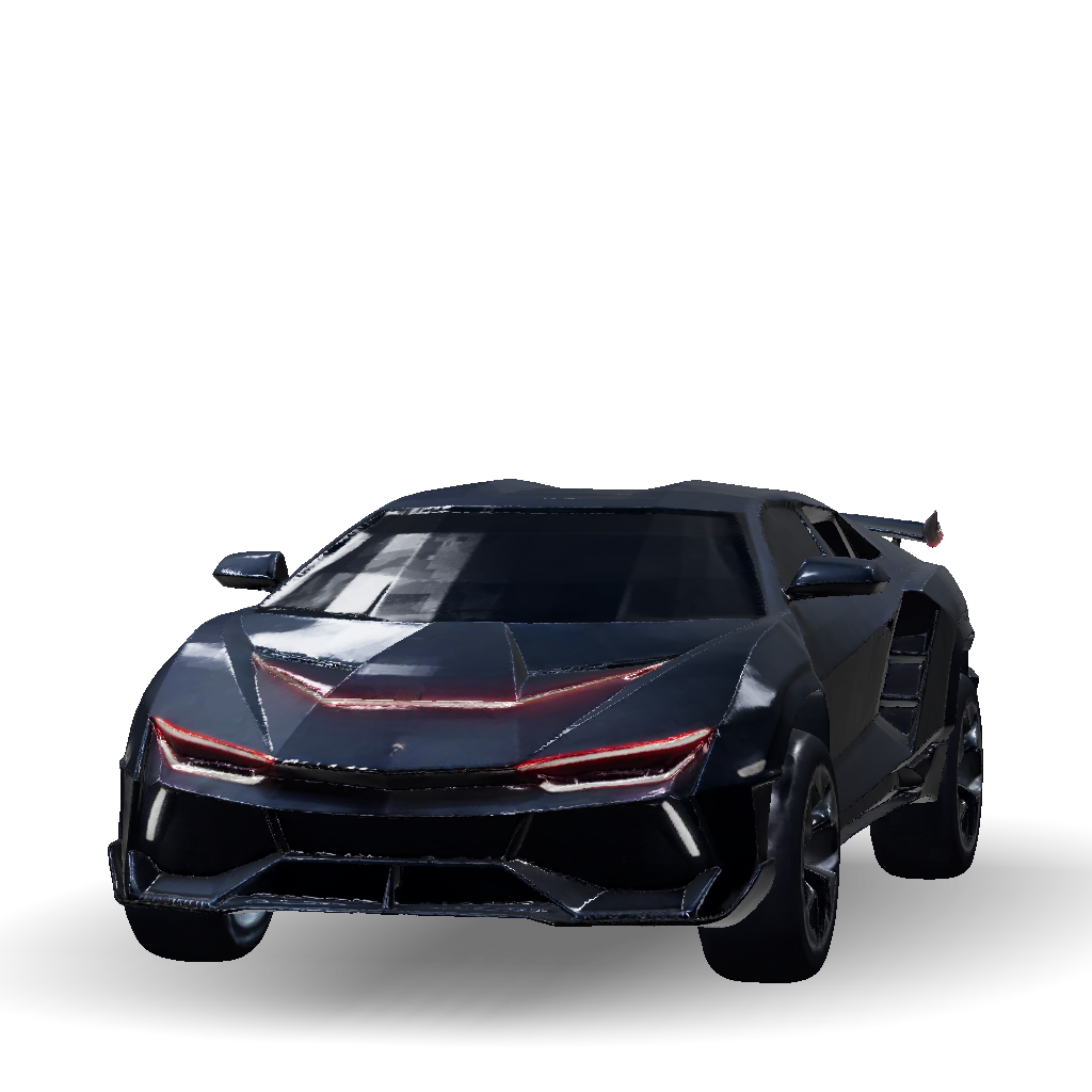 3D Model: futuristic sports car with sharp angular body and red accent ...