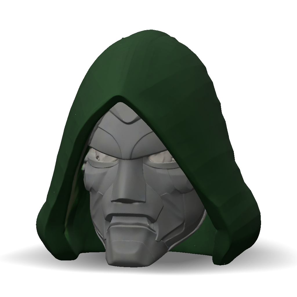 3D Model: hooded figure model with dark cloak and green glow
