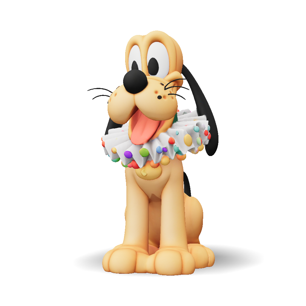 Cartoon Dog 3D Model, Download Free Dog With Festive Multicolored ...
