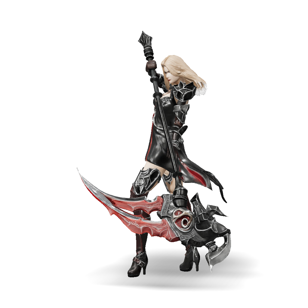 Fantasy Warrior 3D Model: Female Fantasy Warrior In Dark Metal Armor ...
