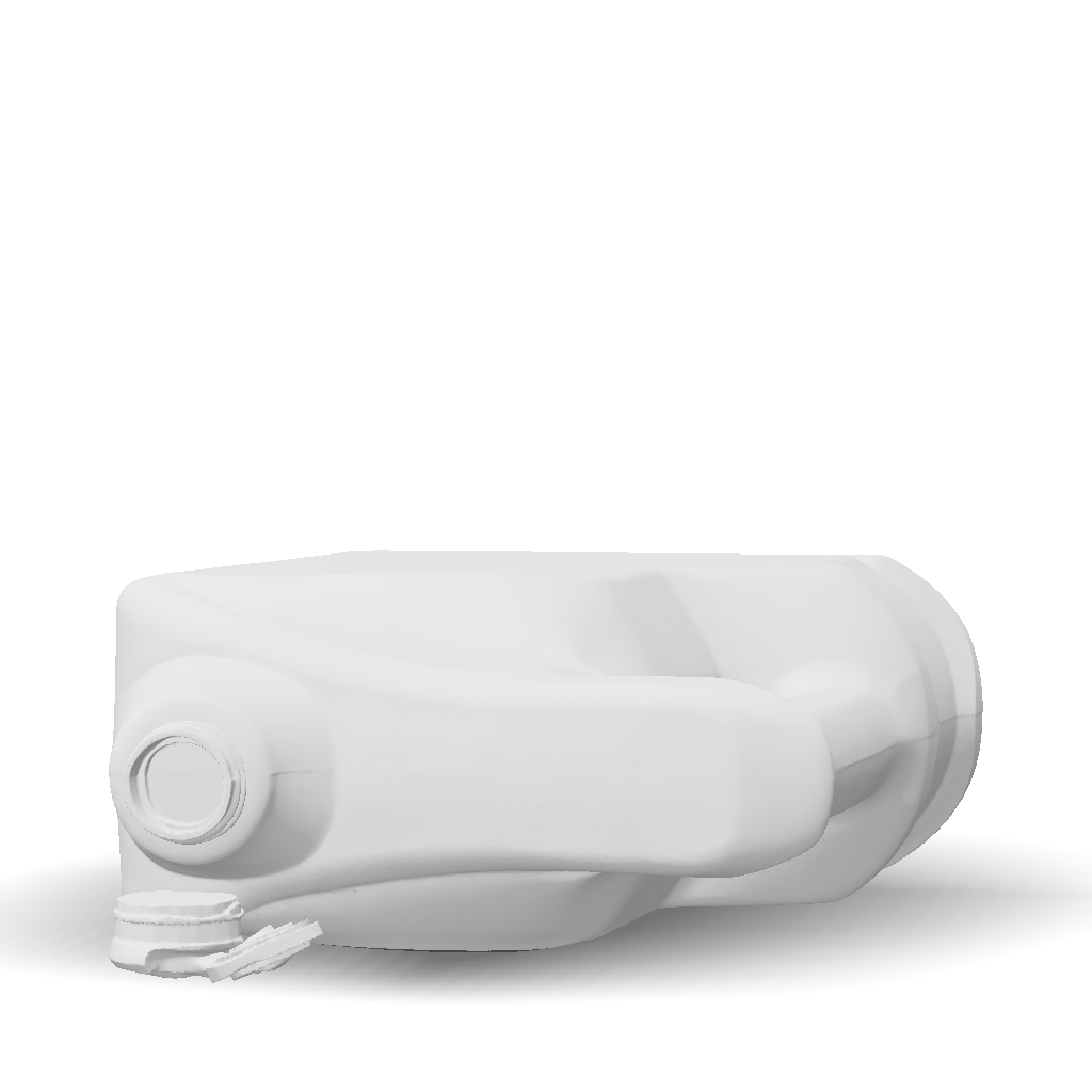 3D Model: white plastic container with screw nozzle and detached cap