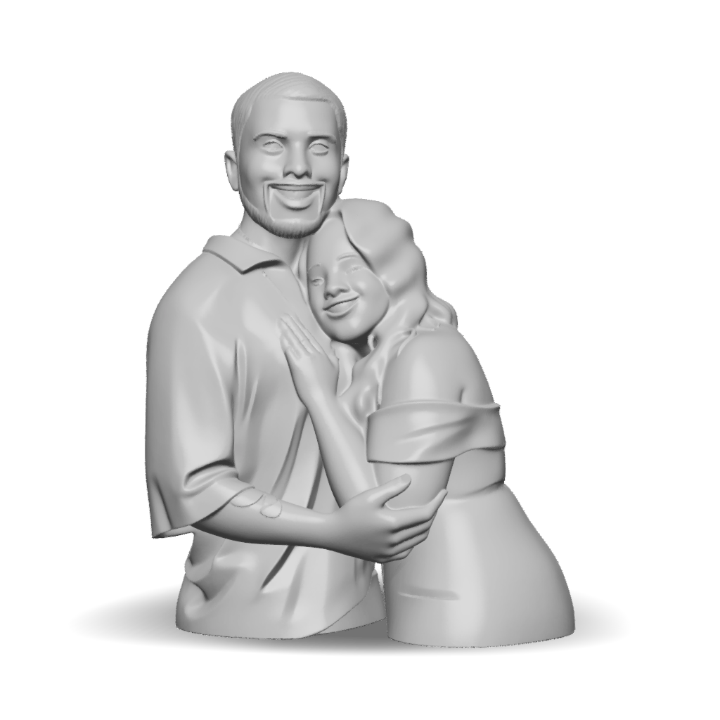 Hugging Couple 3D Model, Download Free Hugging Couple Two Human Figures ...