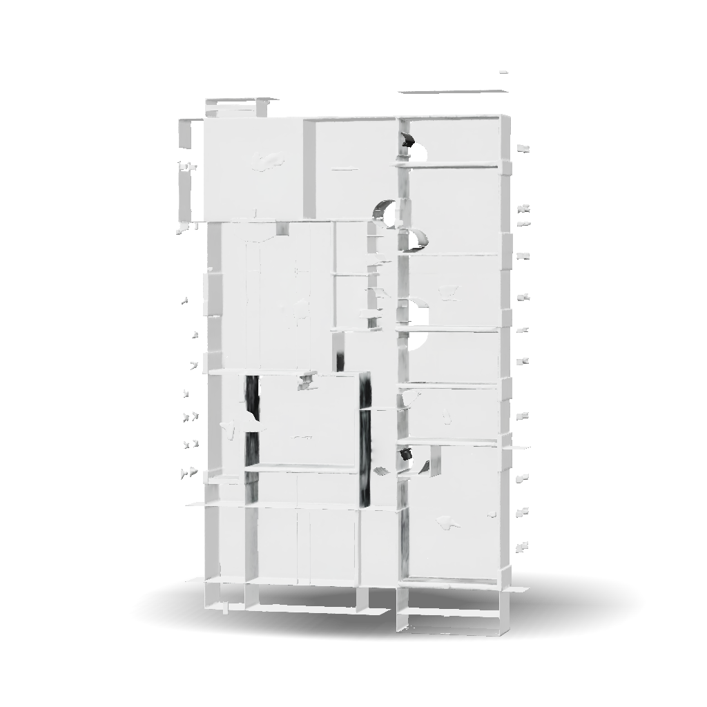 3D Model: architectural floor plan of a house with multiple rooms ...