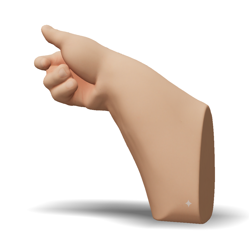 3D Model: human hand with extended thumb realistic skin texture visible ...